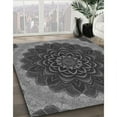 thumbnail image 2 of Ahgly Company Indoor Round Patterned Dark Gray Black Area Rugs, 5' Round, 2 of 6