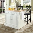 thumbnail image 2 of Pemberly Row Butcher Block Top Kitchen Island with X Back Stools in White, 2 of 6