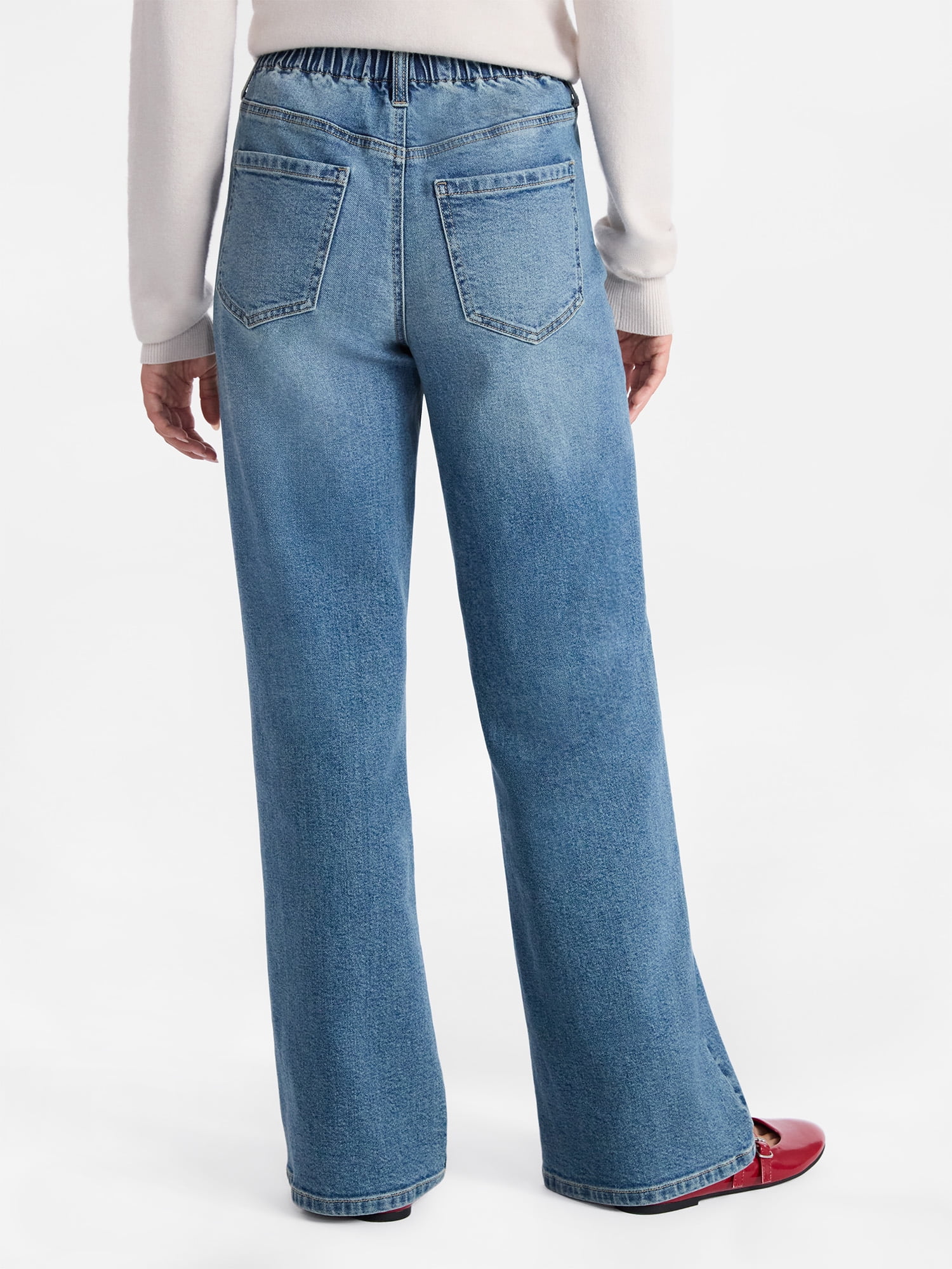 No Boundaries High Rise Baggy Wide Leg Jeans, 34" Inseam, Women’s and Women's Plus