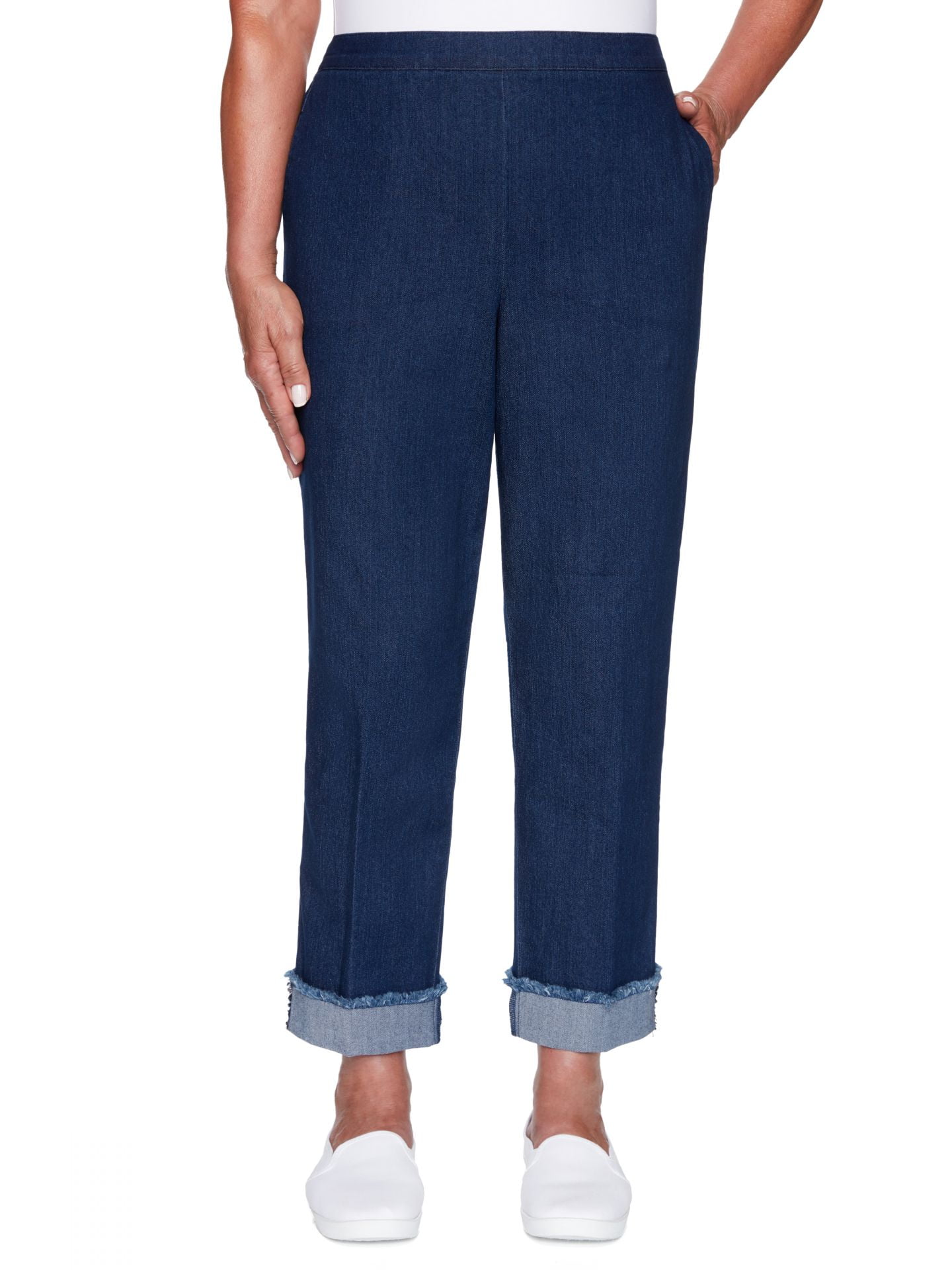Alfred Dunner Women's Denim Friendly Embellished Ankle Pant, Denim, 8 - Walmart.com