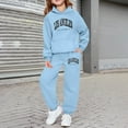 thumbnail image 2 of lnmuld Girls Outfits 2 Piece Girls' Long Sleeve Hooded Sweatshirt with Letter Graphic for Everyday Casual Outdoor Wear and Comfort Solid Color Size:7-8 Years, 2 of 4