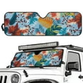 thumbnail image 2 of Uorisanigo Windshield Sun Shade, Tropical Leaf Leopard Print Car Sunshade for 2018-2024 Wrangler JL 1997-2006 Wrangler JT - Blocks UV Rays Sun Visor Shield, Keeps Vehicle Cool, 2 of 7