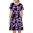 thumbnail image 1 of Disketp Cartoon Black Cats para Vestido de Manga Corta para Mujeres, Vestidos de Verano para Mujeres, Casual y Holgado para la Playa, 1 of 6