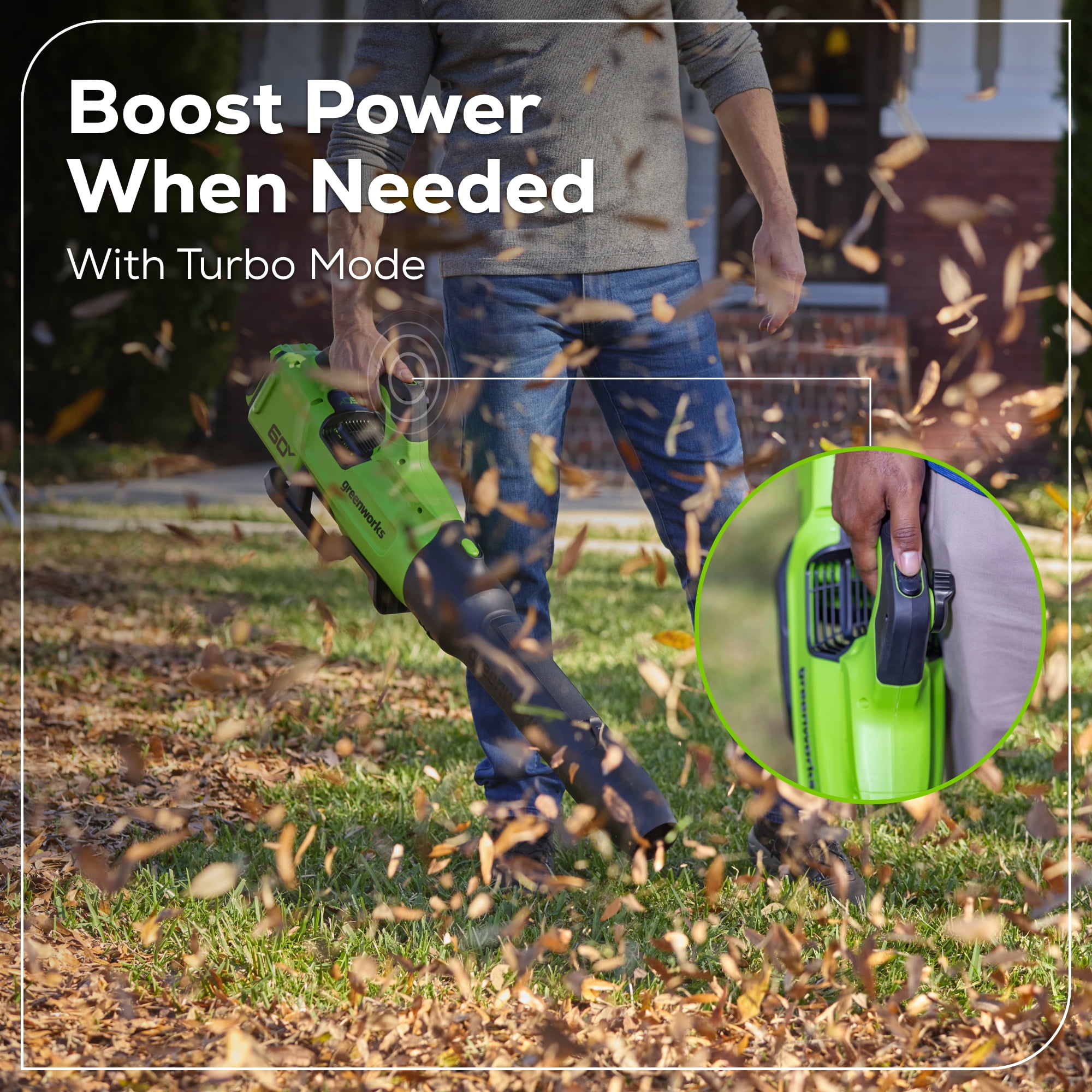 Greenworks 60V 750 CFM 180 MPH Leaf Blower with 4.0 AH HC Battery and 6 Amp Charger 2429802