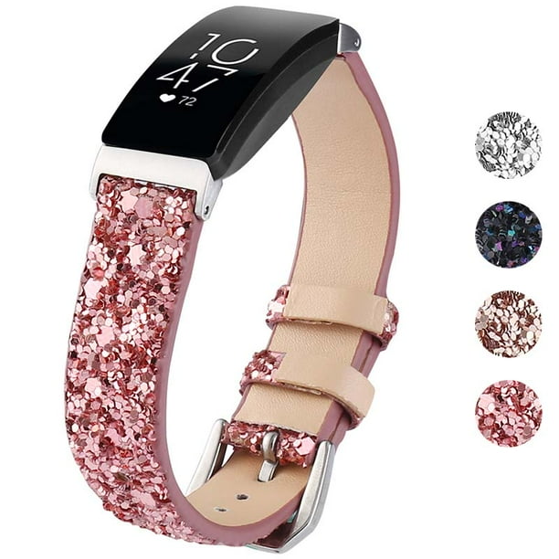 StrapsCo Women s Leather Sequin Glitter Watch Band Strap for