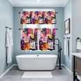 thumbnail image 3 of Colorful Oil Painted Kitchen Curtains Sets for Windows 24 Inch Length, Modern Abstract Geometric Rod Pocket Window Treatments Tier Curtains and Valances Set for Bedroom/Bathroom, 3 of 8