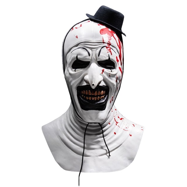 Máscaras de látex de Horror sangriento para adultos, máscara de Arte de payaso Terrifier, sombrero de casco, accesorios de disfraces de fiesta de Halloween