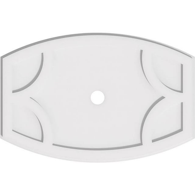 Ekena Millwork CMP28X18KY-02000 2 in. ID x 15 in. Rectangle Kailey Architectural Grade PVC Contemporary Ceiling Medallion