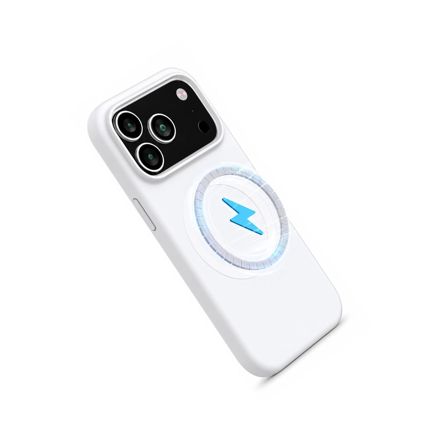 Elegant Soft Silicone Wireless Charging Cover for iPhone 17 Pro Max - White