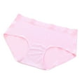 thumbnail image 5 of HVOBTTY Women's High Waisted Seamless Underwear Seamless Fabric Breathable Soft Stretch Daily Brief Panties Pink, L, 5 of 5