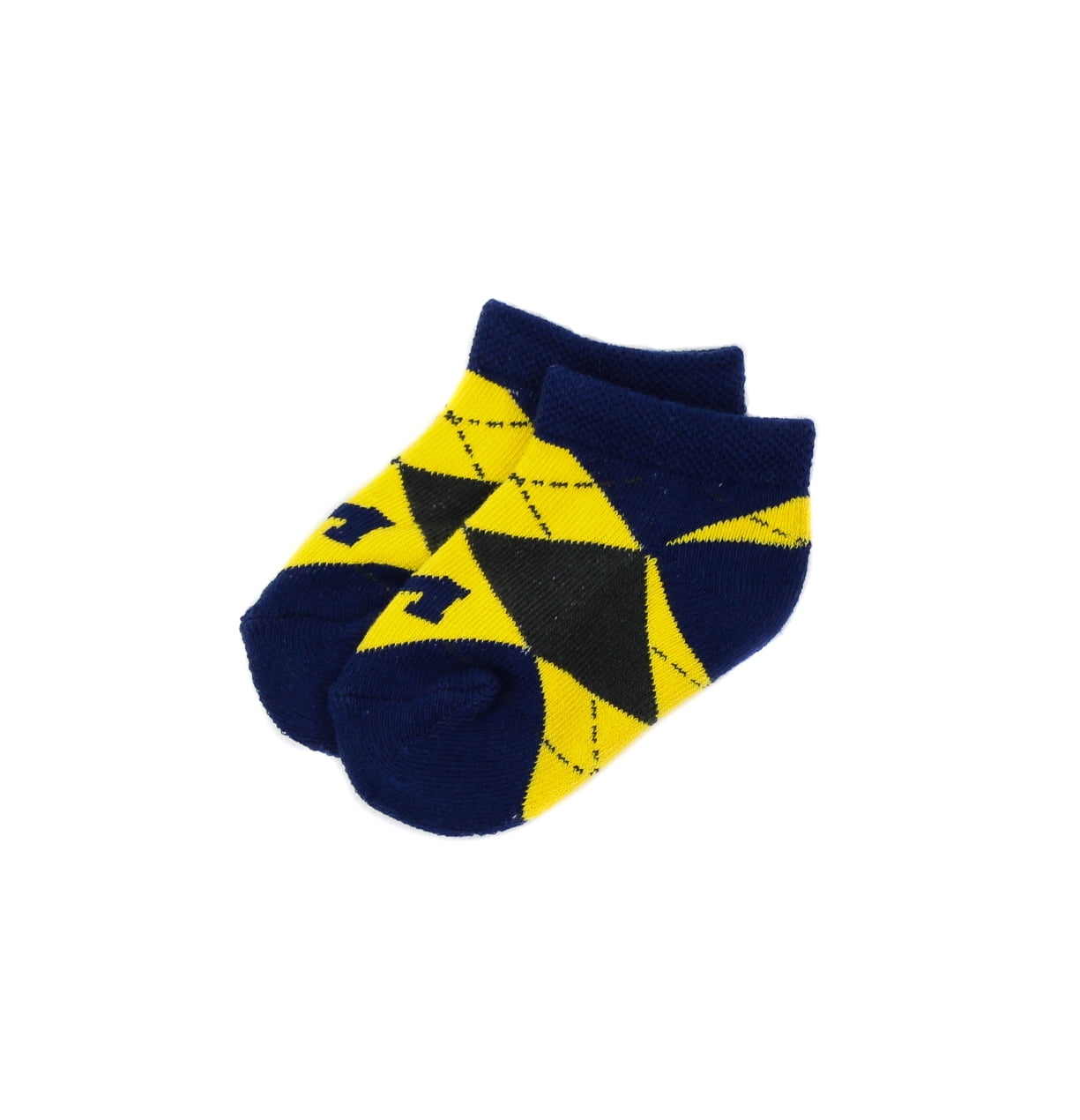 Michigan Wolverines Baby Argyle No Show Sock