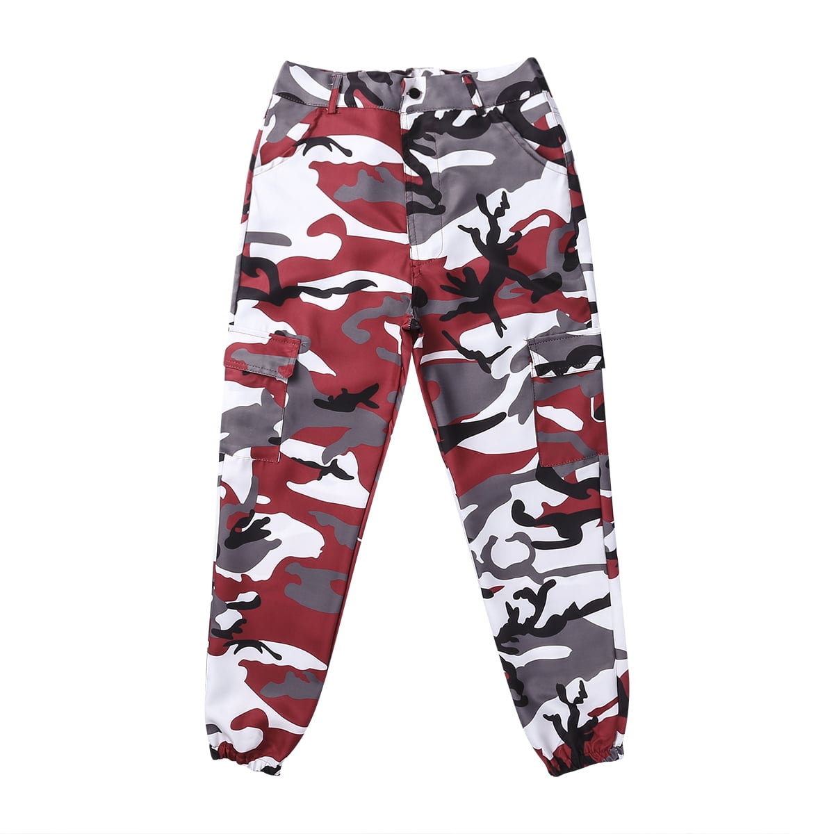 High waist pants camouflage loose joggers women army harem camo