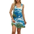 thumbnail image 2 of GXIPO Vacation Dress Womens Summer Dresses U Neck Sleeveless Boho Aline Hawaiian Tank Dress Sundresses with Pockets Sky Blue S, 2 of 6