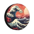 thumbnail image 2 of LNWH Retro Japanese Waves Pattern Waterproof Spare Tire Cover, Universal Spare Tire Wheel Covers 16 inch, 2 of 8