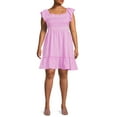 thumbnail image 3 of Terra & Sky Women's Plus Size Smocked Ruffle Hem Dress, 3 of 5