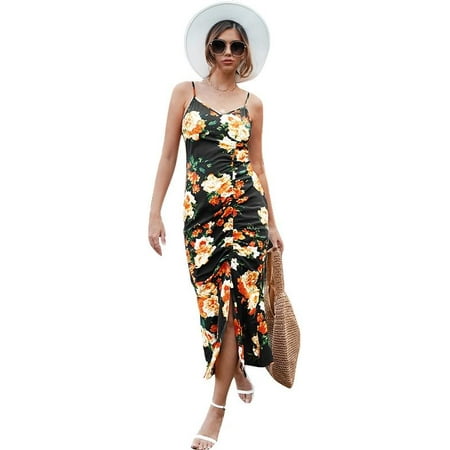 

LACOZY Women Backless V Neck Dress Camisole Suspender Strap