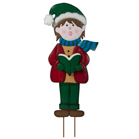 Metal Boy Caroler by Fox River Creations, Winter Holiday Yard Décor