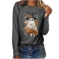 thumbnail image 7 of Karight Halloween Shirts for Women Long Sleeve Tshirts Ghost Spooky Season Graphic Crewneck Sweatshirts 2025, 7 of 7