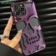 thumbnail image 2 of Funda de teléfono calada 3D para iPhone 14 ProMax 13 12 11 Pro Max Plus, cubierta acrílica de lujo a prueba de golpes, cara fantasma Fivean unisex, 2 of 2