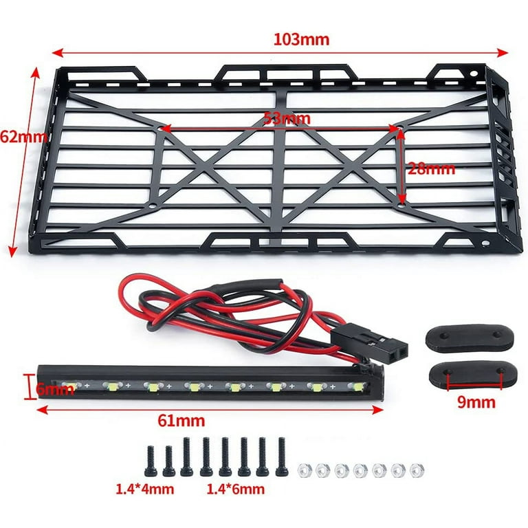 Upgrade Stainless Steel Roof Rack LED Light Bar Axial SCX24