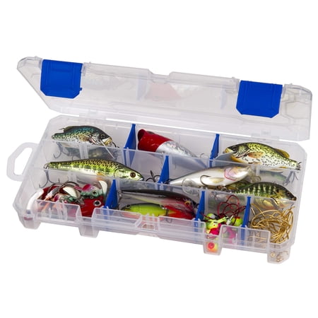 Outdoors 4007 Tuff Tainer Fishing Tackle Box with Zerust Anti-Rust Dividers - Includes 12 Dividers 24 Compartments Clear Fishing Lure Organizer - 11 x 7.25 x 1.75