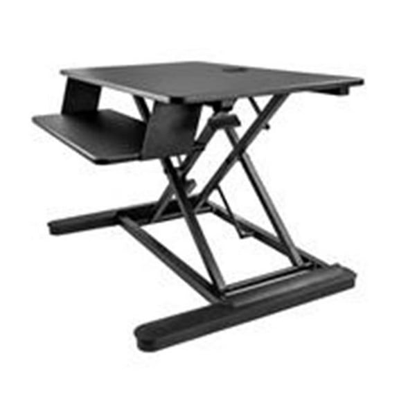 35 in. Sit-Stand Desk Converter - Large Work Surface, Black