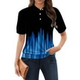 thumbnail image 5 of Uooqdmx Polo Shirts for Women, Womens Polo Shirts Short Sleeve, Dressy Tops for Women, Ladies Polo Shirts with Collar, Womens Work Tops, Blue 3XL, 5 of 7