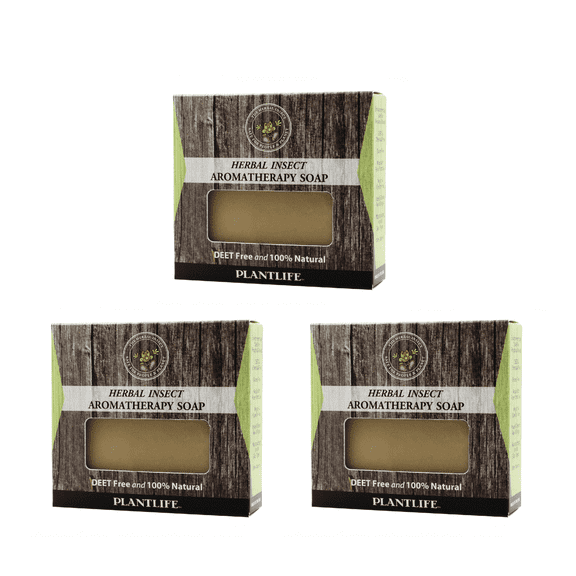Plantlife Herbal Insect 3-Pack Bar Soap - Moisturizing and Soothing Soap for Your Skin - Hand Crafted Using Plant-Based Ingredients - Made in California 4oz Bar