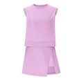 thumbnail image 5 of Chbgutlmr Women 2 Piece Lounge Outfits Sleeveless Crew Neck Tank Tops Split Hem Culottes Casual Summer Travel Vacation Dailywear Sets, 5 of 9