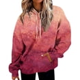 thumbnail image 3 of HAJWOH Oversized Hoodies For Women Tie Dye Gradient Sweatshirts Baggy Drawstring Hooded Pullover Fall Casual Tops With Pocket, 3 of 6