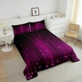 thumbnail image 4 of Hot Pink and Black Comforter Set Full Ombre Glitter Bedding Set for Teen Women Room Decor,Abstract Striped Comforter Lightweight 3Pcs, 4 of 6