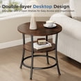 thumbnail image 4 of CONCETTA 2-Tier Small Round Side Table, Bedside Nightstand with Sturdy 70lbs Top Capacity, End Table for Living Room, Bed Room & Small Spaces, Rustic, 4 of 10