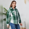 thumbnail image 5 of FYMNSI Women and Girls Button Down Plaid Flannel Shirts Autumn Casual Long Sleeve Shacket Mommy and Me Matching Outfits Green (Girl 8-9T), 5 of 10