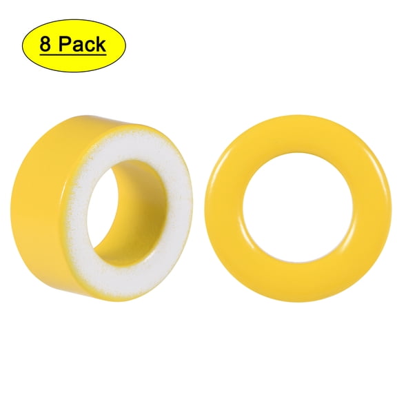 8pcs 12 x 20.5 x 9.8mm Ferrite Ring Iron Powder Toroid Cores Yellow White