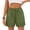 #172-Green, variant on Women's Daily Casual Solid Color Shorts Elastic High Waist Adjustable Drawstring Loose Fit with Side Pockets Asymmetrical Hem Lightweight Breathable for Summer Outdoor Wear Gift