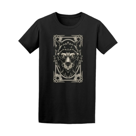Smartprints Mens Graphic Tee - Cool Goth Wolf Design - Regular Fit 100% Cotton