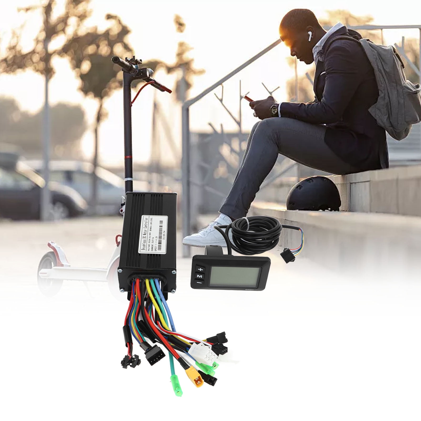 Electric Scooter Controller, 24V 36V 48V 500W750W Electric Bike Controller Kit With GD01 LCD