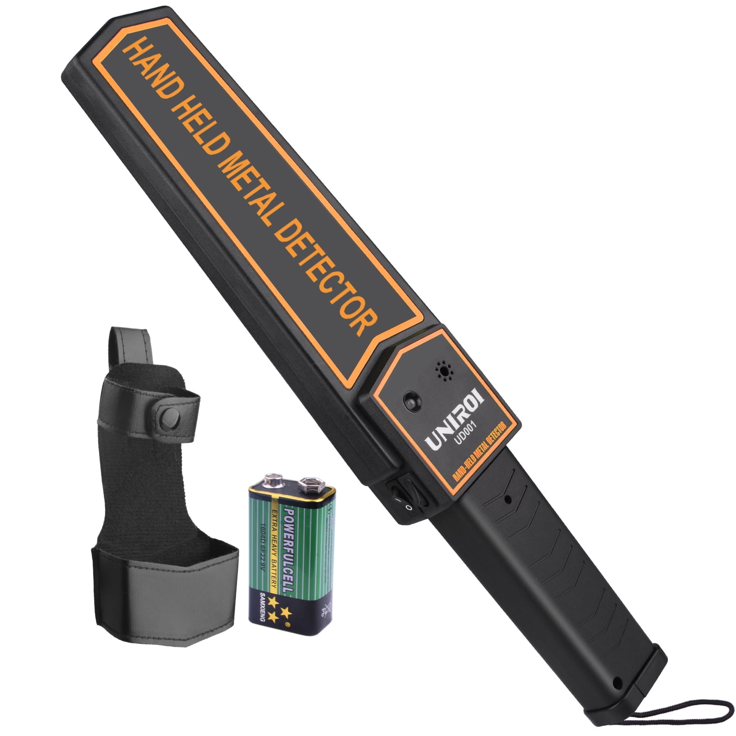 UNIROI Hand Held Metal Detector Wand Security Scanner with 9V Battery, Adjustable Sensitivity