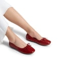 thumbnail image 6 of Women Foldable Flats Square Toe Ballet Shoes Bowknot Detail Comfortable Lightweight Slip On Dress Flats for Travel, 6 of 9