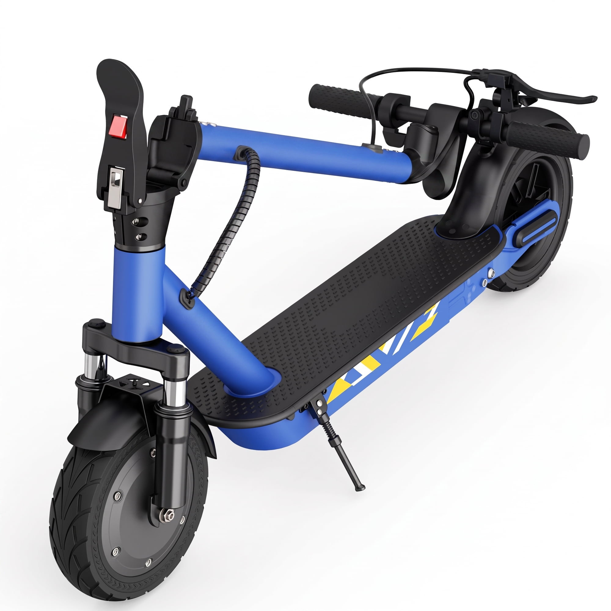 Electric Scooter for Adults - 350W Motor 10" Solid Tires, up to 19MPH E-Scooter with Dual Suspension