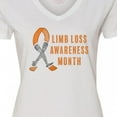 thumbnail image 4 of Inktastic Limb Loss Awareness Prosthetic Leg and Arm Orange Ribbon Women's V-Neck T-Shirt, 4 of 5