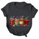 thumbnail image 3 of Gibobby Tops navideños para mujer Navidad Casual Navidad Muñeco de nieve Impresión Cuello redondo Manga corta Camiseta suelta Blusa Tops(Gris oscuro,M), 3 of 5