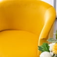 thumbnail image 6 of Modern Upholstered Leisure Velvet Accent Barrel Chair Comfy Club Chair Single Sofa Chair Armchair with Gold Metal Legs for Living Room Bedroom Home Office, Yellow, 6 of 7