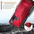 thumbnail image 2 of Nagebee Phone Case Compatible for TCL 20 XE / TCL 20XE with Tempered Glass Screen Protector (Full Coverage), Belt Clip Holster with Built-in Kickstand, Heavy Duty Shockproof Armor Rugged Case (Red), 2 of 5