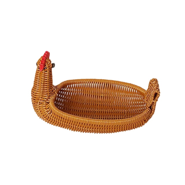 Wozhuo Rattan Woven Basket Storage Organizer for Living Room Desktop, Durable & Stylish