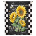 thumbnail image 2 of Sunflower Black Sheer Curtains 72 Inches Long, Vintage Farm Bee Black White Plaid Light Filering Curtains, Breathable Simi Curtain Privacy Drapes for Living Room Bedroom Lightweight Window Treatment, 2 of 9
