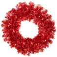thumbnail image 2 of Northlight Pre-Lit Tinsel Artificial Christmas Wreath - 24" - Red - Clear Lights, 2 of 8