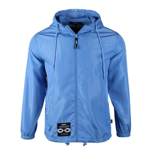 YUBIKWETE Polyester Men's Windbreaker with Lining Long Sleeves Waterproof Hoodie Jacket