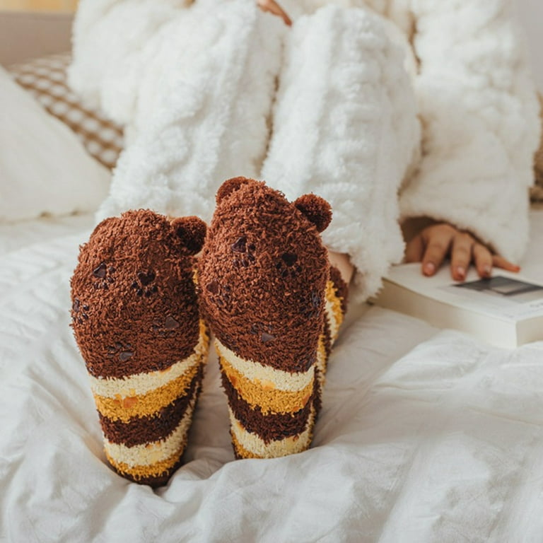 NKOOGH Men Slipper Socks Size 13-15 Mint Tube Socks Womens Fuzzy Socks  Fluffy Slipper Soft Cabin Sleep Cozy Socks 