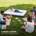 thumbnail image 4 of Abbraccia Colchón inflable doble, cama de aire flocada, colchón plegable para camping, comidas al aire libre, PVC portátil, 4 of 6